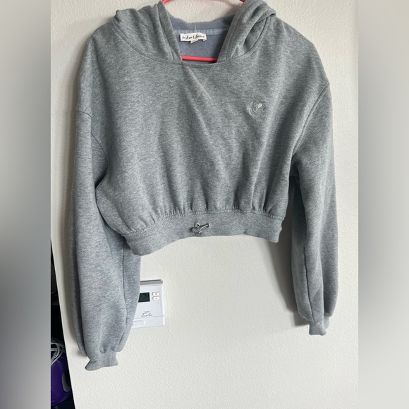 For Love And Lemons Tops - For Love & Lemons Cropped Drawstring Grey Hoodie - Size M 🆕
